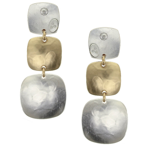 Tiered Rounded Squares Post Earring