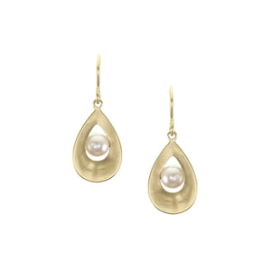 Small Teardrop with Pearl Wire Earring
