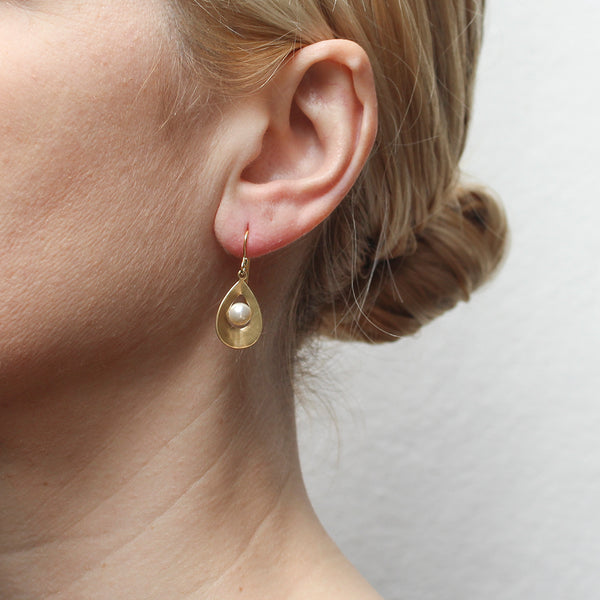 Small Teardrop with Pearl Wire Earring