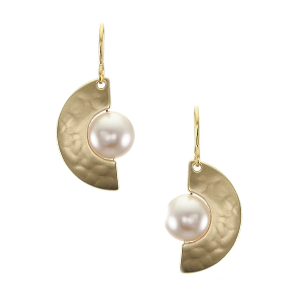 Arch with Pearl in the Center Wire Earring