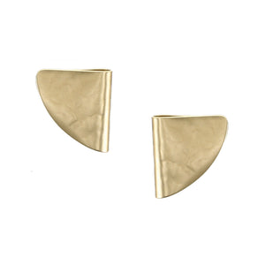 Folded Semi Circle Clip or Post Earrings