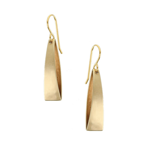 Small Back to Back Long Triangles Wire Earrings