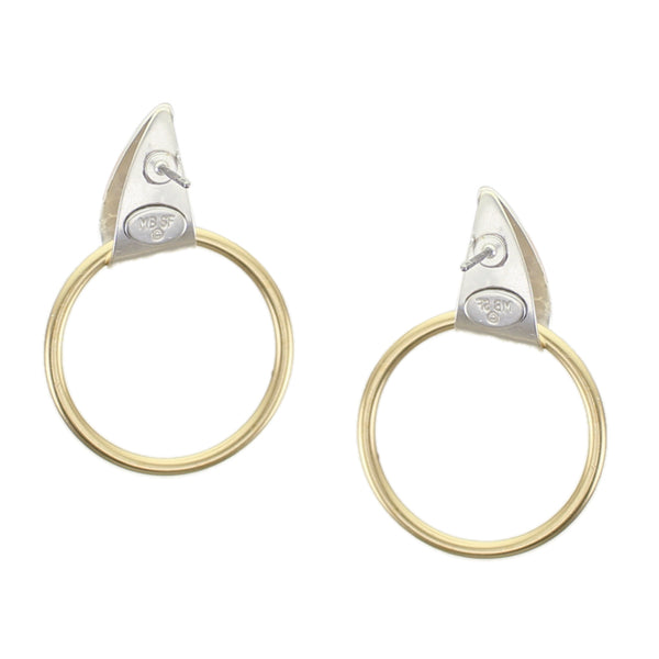 Large Triangular Loop with Ring Post Earrings