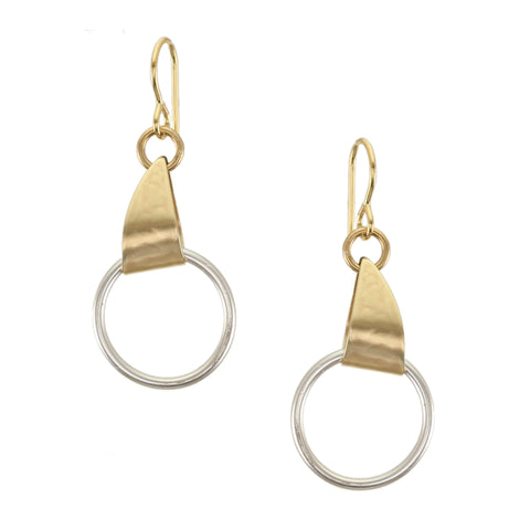 Small Triangular Loop with Ring Wire Earrings