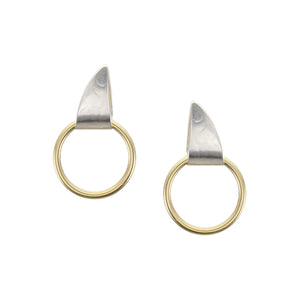 Small Triangular Loop with Ring Post Earrings