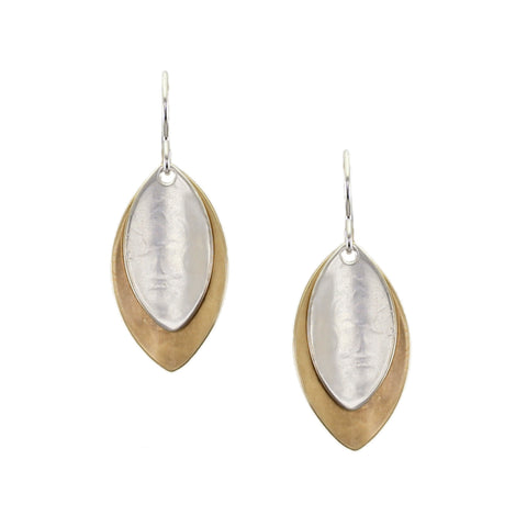 Medium Double Layered Leaves Wire Earrings
