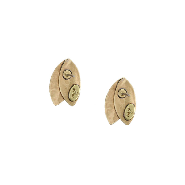 Extra Small Layered Leaves Post Earrings