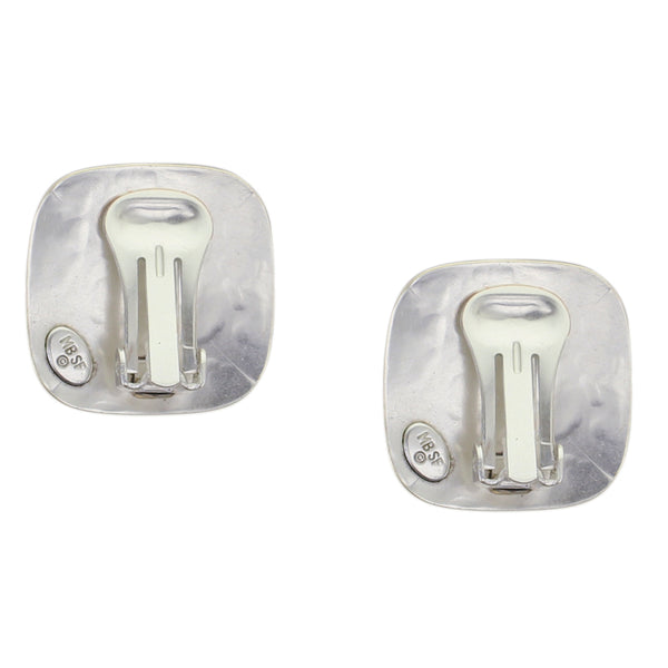 Tiled Rounded Square Clip or Post Earrings