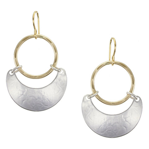 Large Ring with Hinged Crescent Wire Earrings