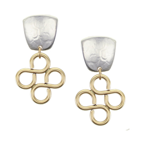 Tapered Square with Double Infinity Clip or Post Earrings