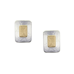 Layered Rectangles Clip or Post Earrings