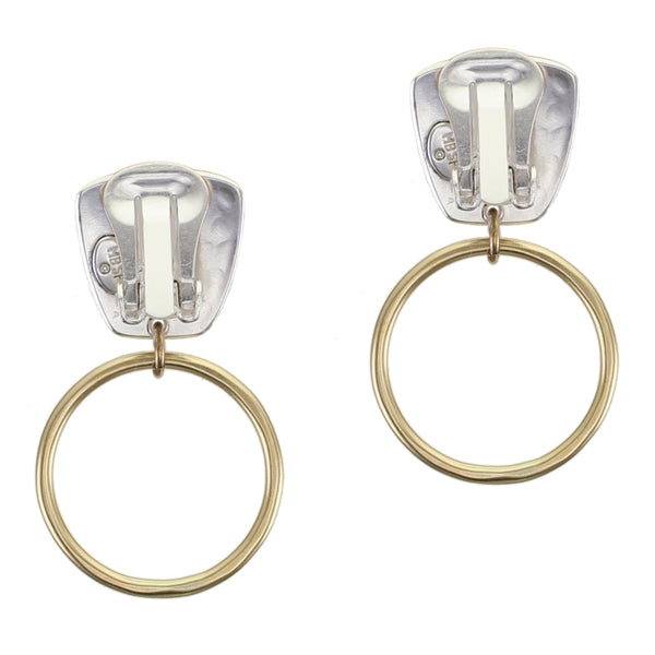 Tapered Square with Ring Clip or Post Earrings
