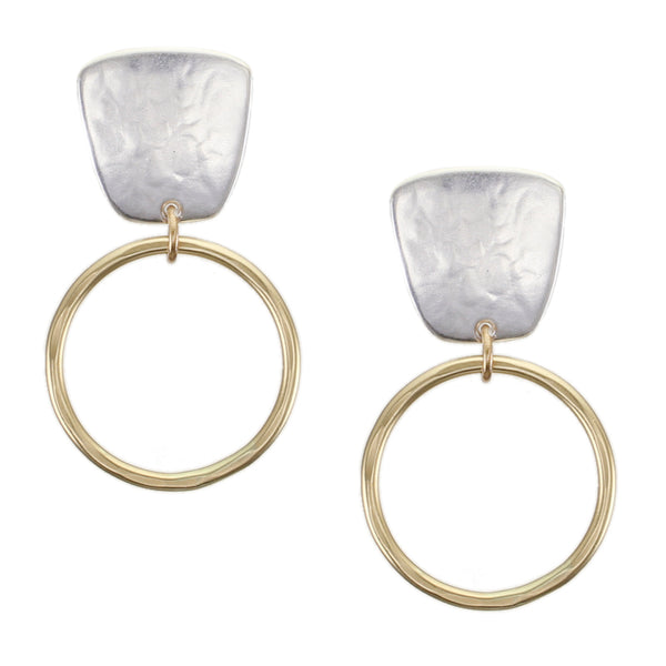 Tapered Square with Ring Clip or Post Earrings