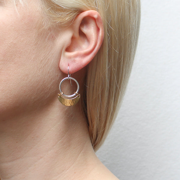 Small Ring with Hinged Crescent Wire Earrings