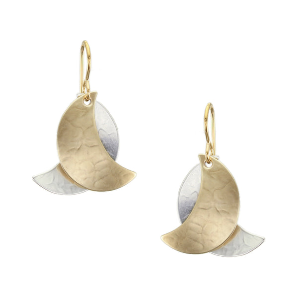 Medium Layered Crescents Wire Earrings