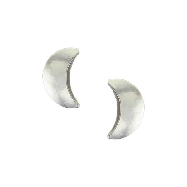 Small 3D Crescent Post Earrings