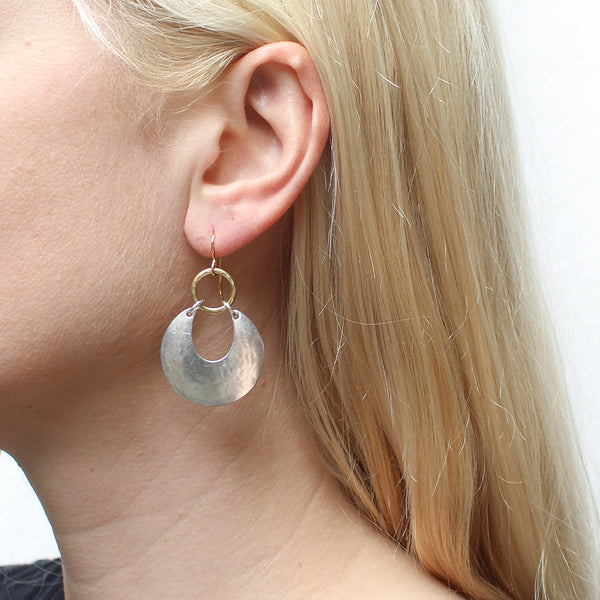Large Ring with Crescent Wire Earrings