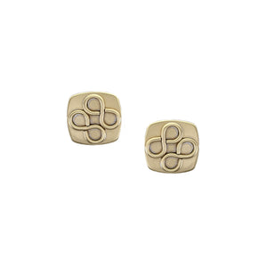 Small Rounded Square with Double Infinity Clip or Post Earrings