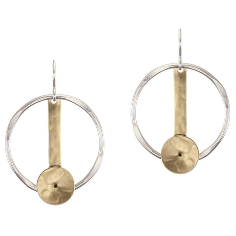 Ring with Long Rectangle and Cymbal Wire Earrings