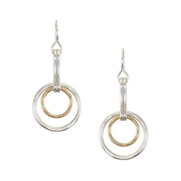 Small Hammered Rings Wire Earrings