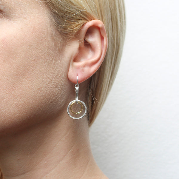 Small Hammered Rings Wire Earrings