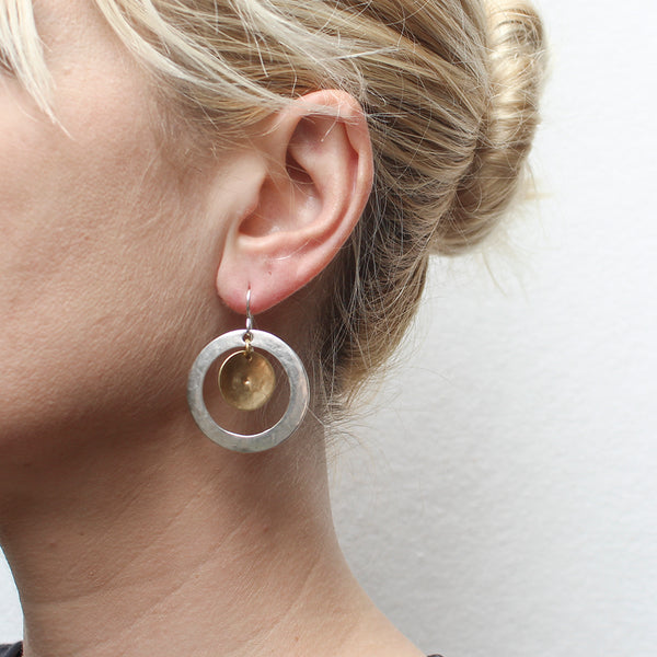 Wide Ring with Cymbal Wire Earrings