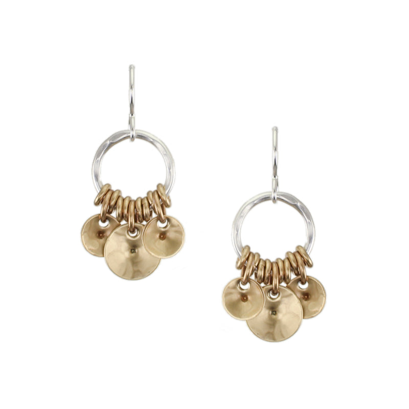 Small Ring with Cymbals Wire Earrings