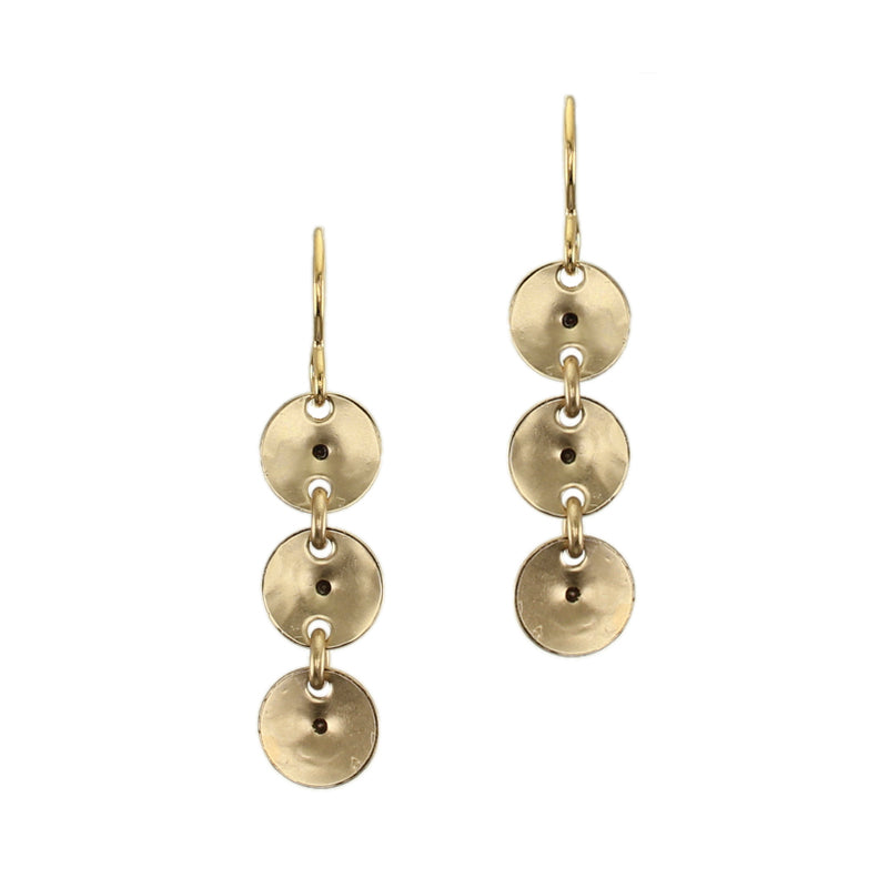 Three Linked Cymbals Wire Earrings