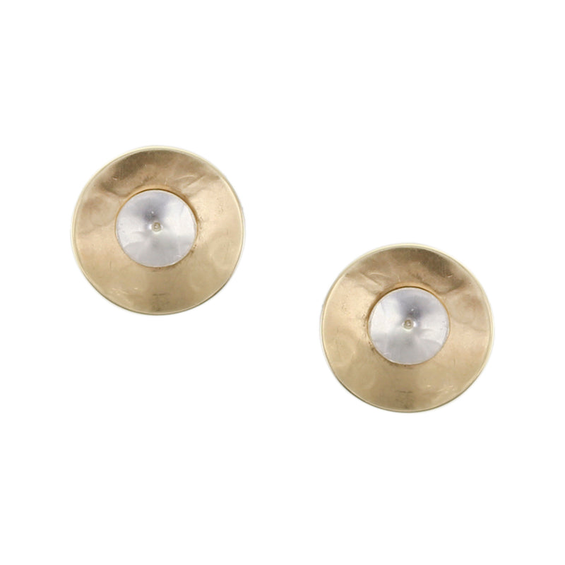 Layered Cymbals Clip or Post Earrings