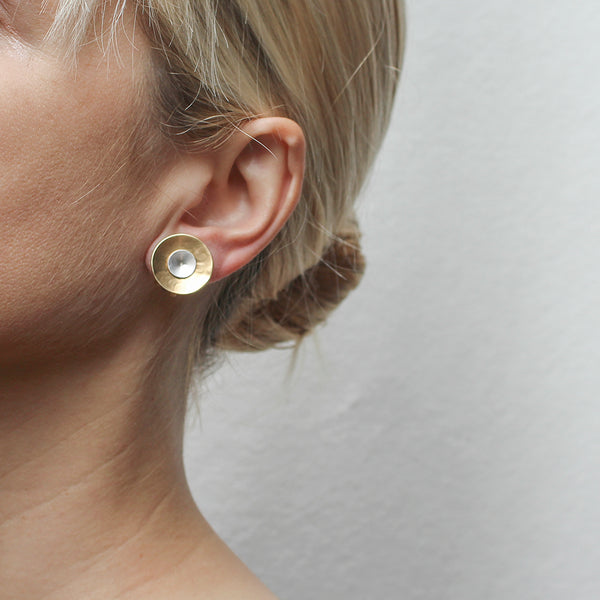 Layered Cymbals Clip or Post Earrings