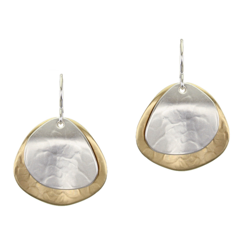 Medium Layered Organic Discs Wire Earrings