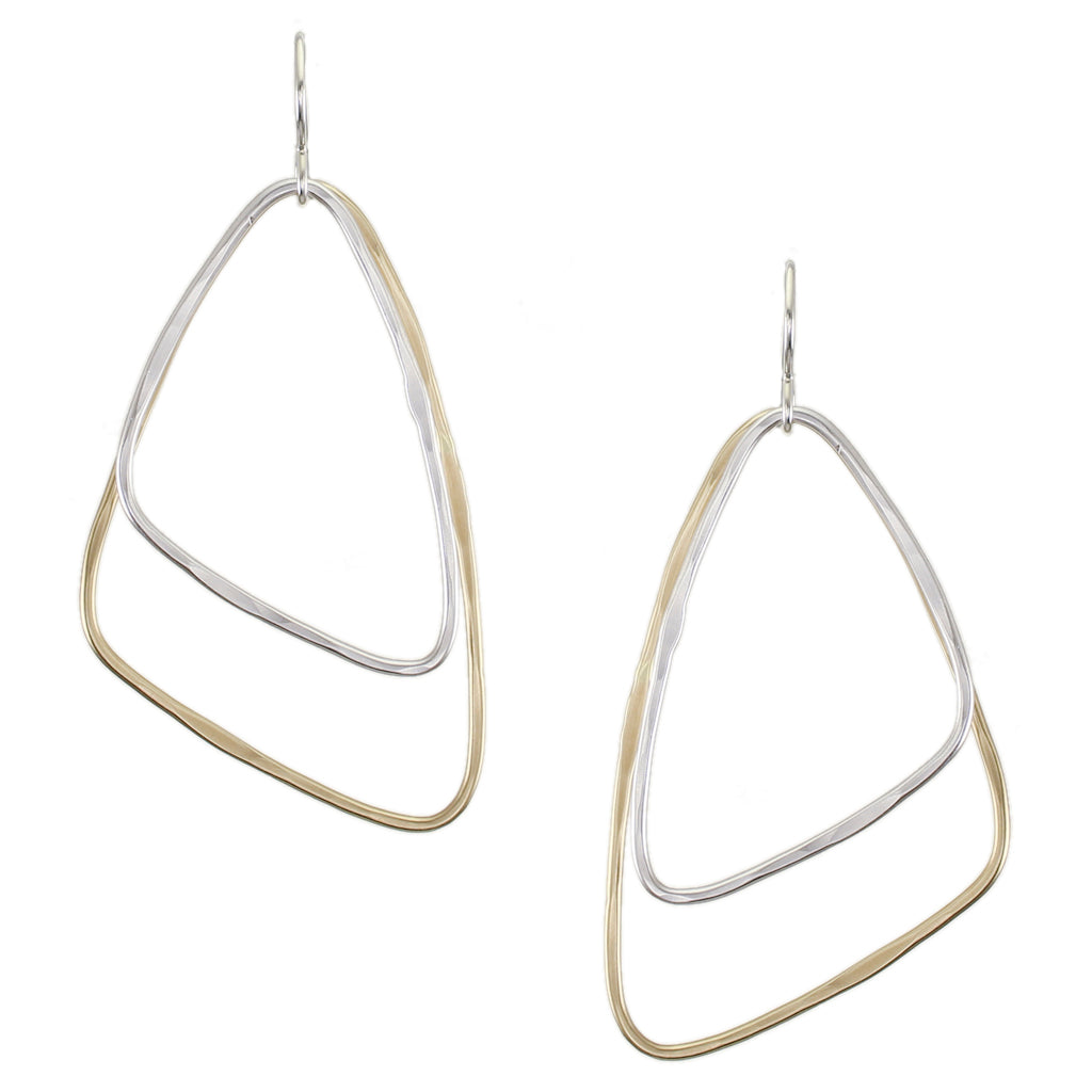 Layered Triangular Rings Wire Earrings
