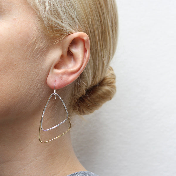 Layered Triangular Rings Wire Earrings