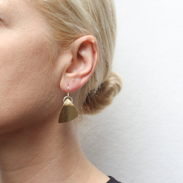 Rounded Triangle with Ring Wire Earrings