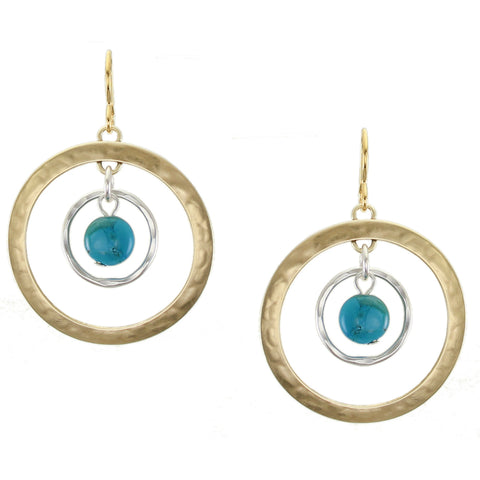 Rings with Turquoise Bead Wire Earrings
