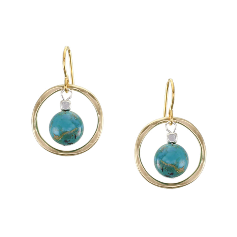 Ring with Turquoise Bead Wire Earrings
