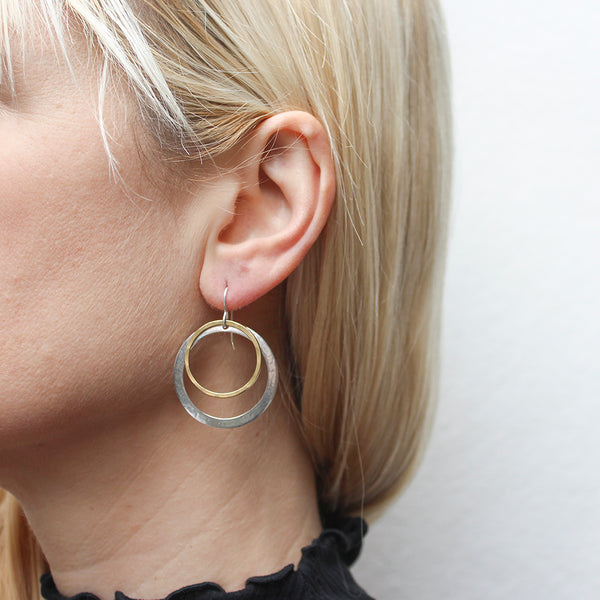 Large Layered Rings Wire Earrings