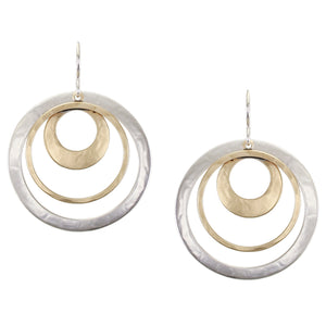 Large Rings with Cutout Disc Wire Earrings