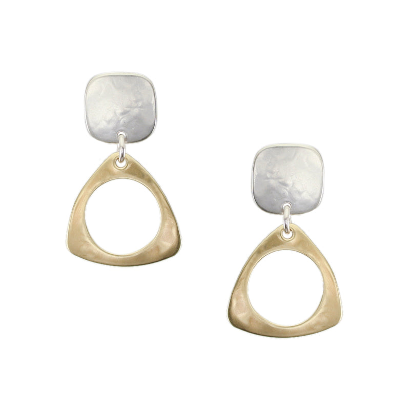Square with with Cutout Rounded Triangle Post Earrings