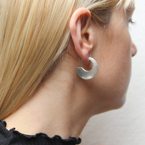 Medium Crescent Hoop Post Earrings
