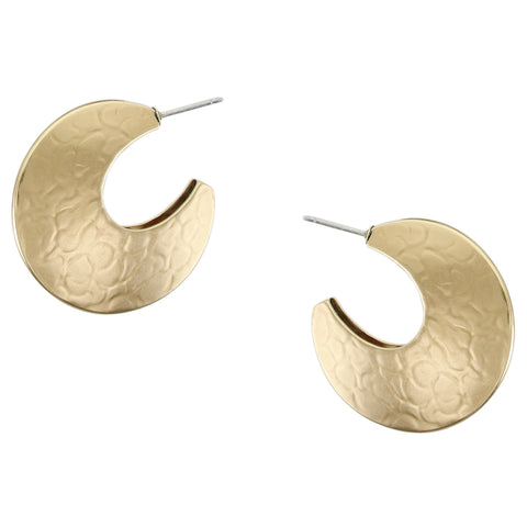 Large Crescent Hoop Post Earrings