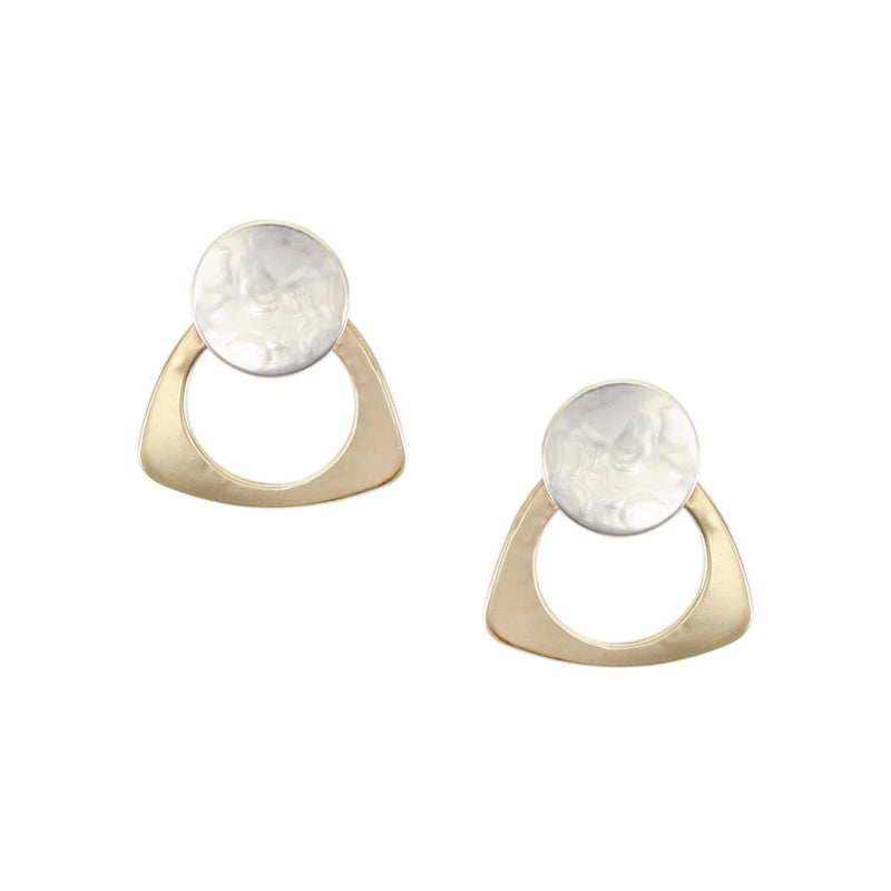 Disc with Cutout Rounded Triangle Post Earrings