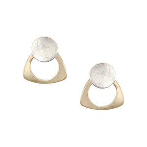 Disc with Cutout Rounded Triangle Post Earrings