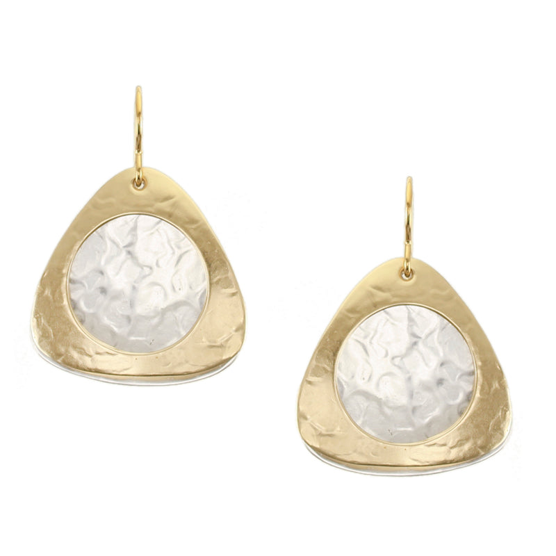 Large Rounded Triangles with Cutout Wire Earrings