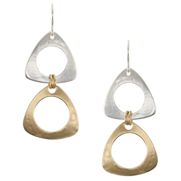 Rounded Cutout Triangles Wire Earrings