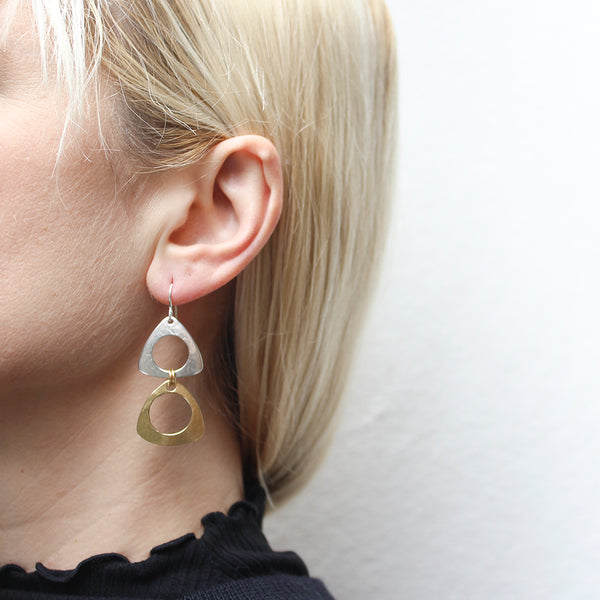 Rounded Cutout Triangles Wire Earrings