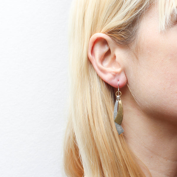 Ring with Layered Long Arcs Wire Earrings
