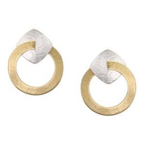 Medium Ring with Rounded Square Clip or Post Earring