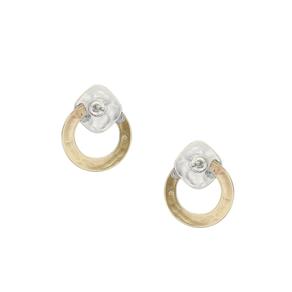 Extra Small Ring with Rounded Square Post Earrings