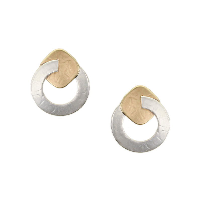 Small Ring with Rounded Square Post Earrings